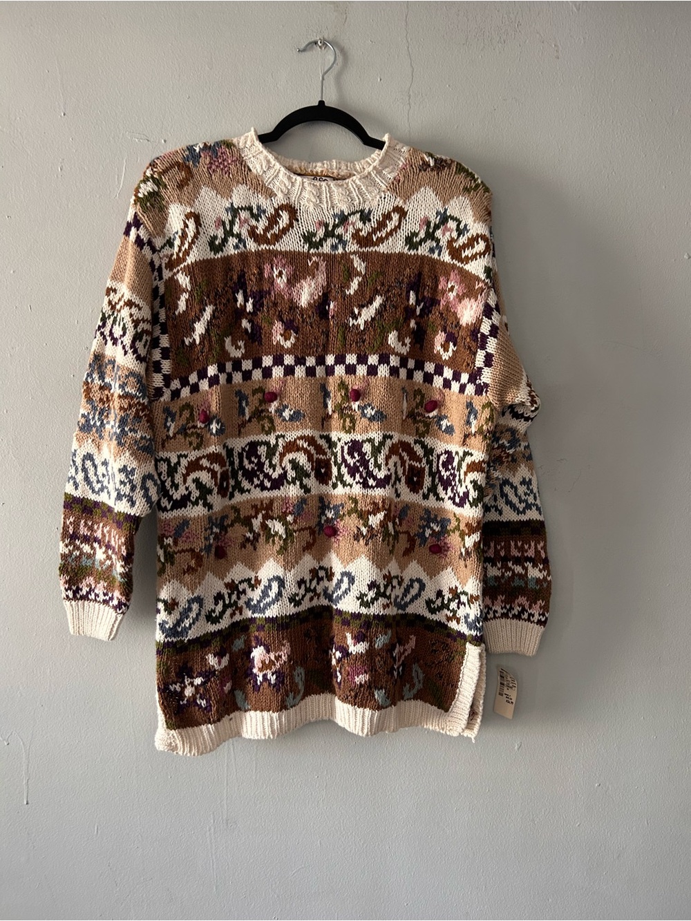 Vintage Heirloom Collectibles Chunky Knit Sweater Brown Fall Size Small